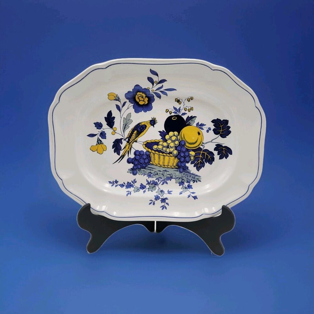 Vintage SPODE England Blue Bird 12" By 9" Platter S3274 Rare Collectors
